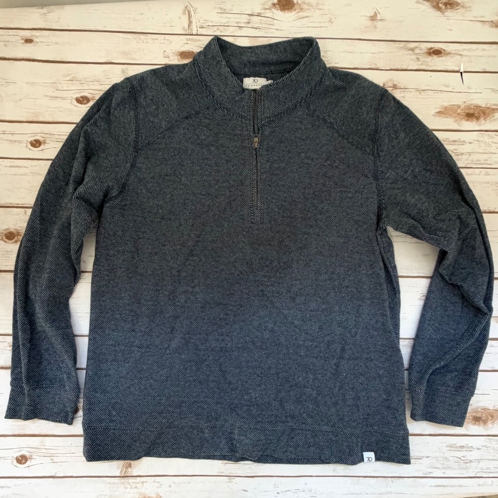 7Diamonds Generation 1/4 Zip Pullover Blue Grey Textured Knit XL